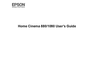 Epson Home Cinema 1080 Users Guide