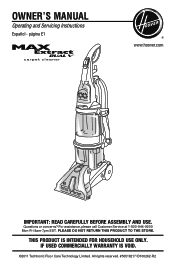 Hoover F7452900 Product Manual