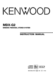 Kenwood MDX-G2 User Manual