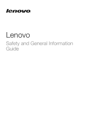 Lenovo Y70-70 Touch Safety and General Information Guide - Notebook