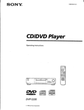 Sony DVP-S330 Operating Instructions