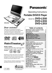 Panasonic DVDLS50 DVDLS50 User Guide