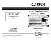 Carvin CX842 Instruction Manual