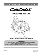Cub Cadet LTX 1050 KH Lawn Tractor LTX 1046 KW Operator's Manual