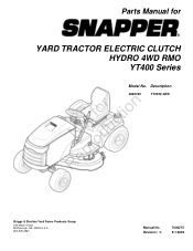 Snapper YT400 Parts Manual