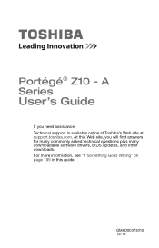Toshiba Z10t-A Windows 8.1 Users Guide for Portege Z10t-A Series