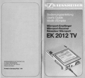 Sennheiser EK 2012 TV Instructions for Use