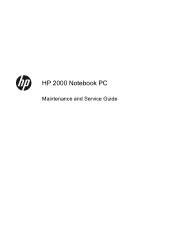 HP 2000-100 HP 2000 Notebook PC - Maintenance and Service Guide