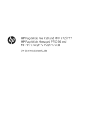 HP PageWide P70000 On-Site Installation Guide
