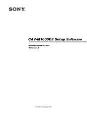 Sony CAV-M1000ES Setup Software Operating Instructions