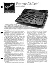 Fender 3212 Powered Mixer Owner Manual