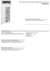 Zanussi ZUHE30FW2 Specification Sheet