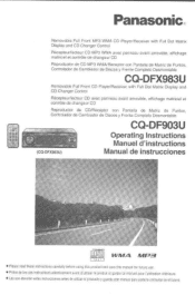Panasonic CQDF903U Auto Radio/cd Deck