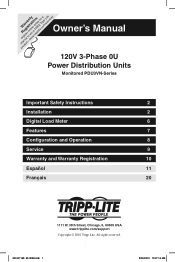 Tripp Lite PDU3VN3L2120LV Owner's Manual for Monitored PDU3VN-Series 3-Phase PDUs 933038
