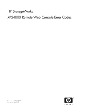 HP XP20000 HP StorageWorks XP24000 Remote Web Console Error Codes, v01 (AE131-96004, June 2007)