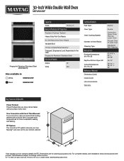 Maytag MEW9630F Specification Sheet