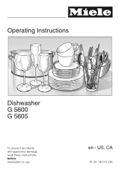 Miele Dimension G 5605 SCi Operating and Installation manual
