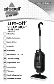 Bissell Lift-Off® Steam Mop™ Hard Surface Cleaner Lift-Off® Steam Mop™ User's Guide