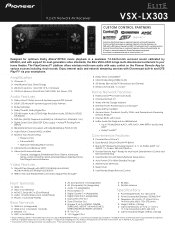 Pioneer VSX-LX303 Product Sheet