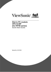 ViewSonic VPC15-WP-6 Quick Start Guide