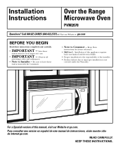GE PVM2070DMWW Installation Instructions