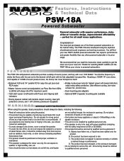 Nady PSW-18A Manual