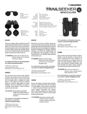 Celestron TrailSeeker ED 10x32 Binoculars TrailSeeker Binoculars Quick Setup Guide