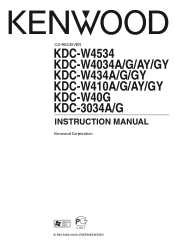 Kenwood KDC-W4034 User Manual