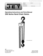 JET Tools S90-150-15 User Manual