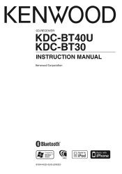 Kenwood KDC-BT30 User Manual