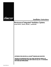 Dacor RNIVSR1 Installation Instructions