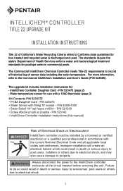 Pentair IntelliChem Water Chemistry Controller IntelliChem Controller Title 22 Upgrade Instructions