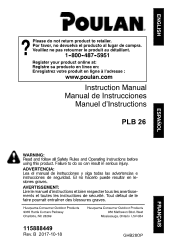 Poulan PLB26 Owner Manual