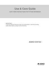 Asko D3152XL User manual Use & Care Guide D3152 EN
