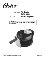 Oster Titanium Infused DuraCeramic Flip Waffle Maker English