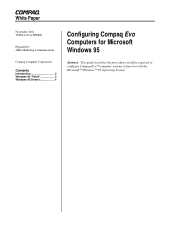 Compaq N400c Configuring Compaq Evo Computers for Microsoft Windows 95