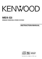 Kenwood MDX-G3 User Manual