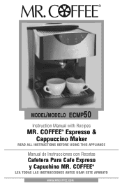 Mr. Coffee ECMP50-NP User Manual