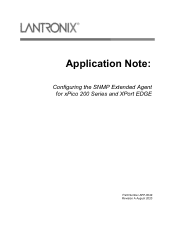 Lantronix xPico 200 Evaluation Kit Configuring the SNMP Extended Agent for xPico 200 Series and XPort EDGE