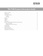 Epson TM-T70II Product Information Guide