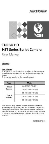 Hikvision DS-2CE16H5T-ITE User Manual