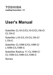 Toshiba CL10-C PSKV2C-00300N Users Manual Canada; English