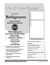 Frigidaire FRT15B3JQ Use and Care Manual