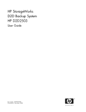 HP StorageWorks D2D HP StorageWorks D2D Backup System (HP D2D2503) User Guide (EH990-90905, December 2008)