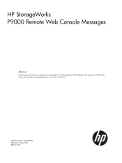 HP StorageWorks P9000 HP StorageWorks P9000 Remote Web Console Messages (AV400-96351, January 2011)