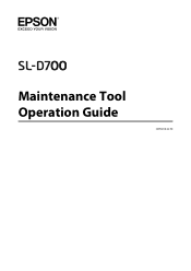 Epson SureLab D700 Operation Guide - Maintenance Tool