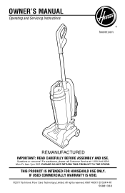 Hoover UH20040RM Product Manual