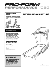 ProForm Performance 1050 Treadmill German Manual