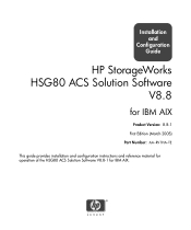 HP StorageWorks MA8000 HP StorageWorks HSG80 ACS Solution Software V8.8 for IBM AIX Installation and Configuration Guide (AA-RV1HA-TE, March 2005)