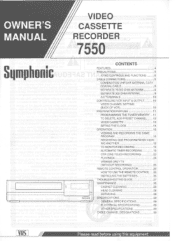 Symphonic 7550 Owner's Manual